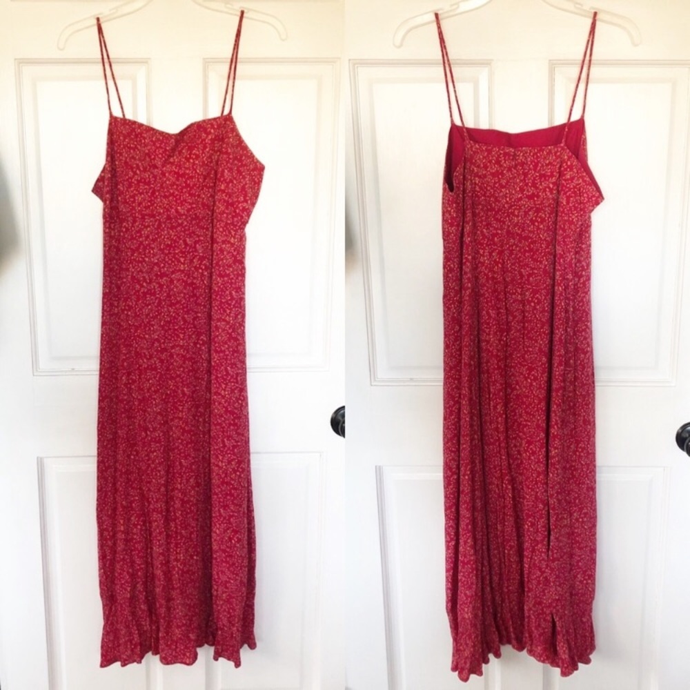 vintage gap red ditsy floral dress